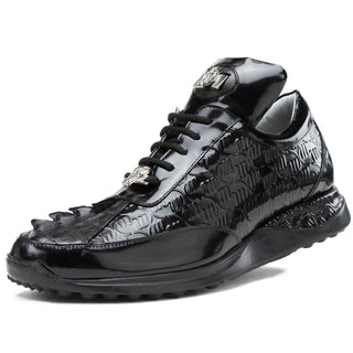 Mauri 8514 Blunt Men's Shoes Exotic Hornback & Embossed Patent Leather Sneakers (MA5332)-AmbrogioShoes