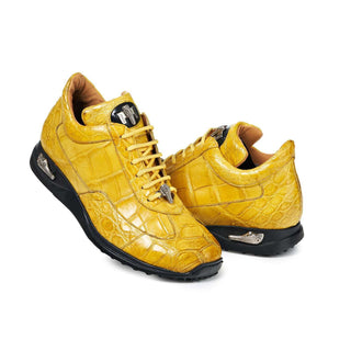 Mauri 8566 Empire Men's Shoes Burnished Yellow Alligator Sneakers (MA5017)-AmbrogioShoes