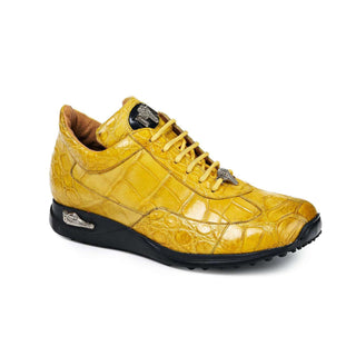 Mauri 8566 Empire Men's Shoes Burnished Yellow Alligator Sneakers (MA5017)-AmbrogioShoes