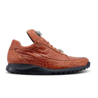 Mauri 8900/2 Men's Shoes Cognac Exotic Alligator Casual Sneakers (MA5419)-AmbrogioShoes