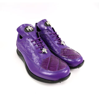 Mauri 8900/2 Bubble Exotic Crocodile Skin & King Nappa Embossed Sneakers (MA5338)(Made to Order)-AmbrogioShoes