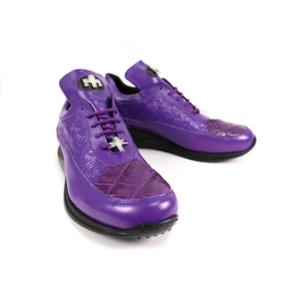 Mauri 8900/2 Bubble Exotic Crocodile Skin & King Nappa Embossed Sneakers (MA5338)(Made to Order)-AmbrogioShoes