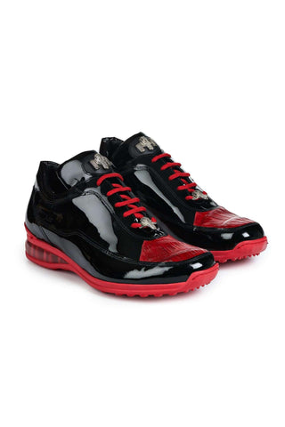 Mauri 8900/2 Bubble Red and Black Baby Crocodile and Patent Sneakers (MA5019)