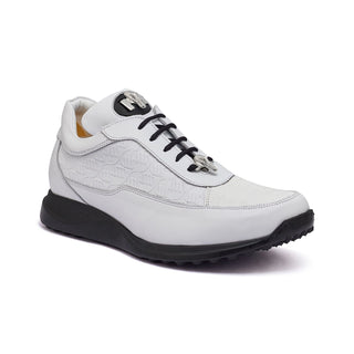 Mauri 8900/2 Men's Shoes Exotic Crocodile Skin & Nappa Leather Sneakers (MA1115)-AmbrogioShoes