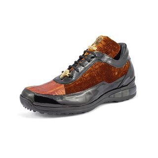 Mauri 8900/8 Bubble Exotic Crocodile Skin / Patent Leather / Velvet Embossed Sneakers (MA5355)-AmbrogioShoes