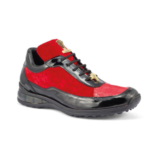 Mauri 8900/8 Bubble Men's Shoes Exotic Crocodile Skin / Patent Leather / Velvet Embossed Sneakers (MA5355)-AmbrogioShoes