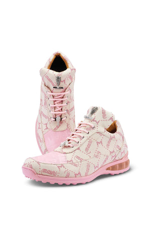 Mauri 8900/8 Overlord Cream & Taste of Berry Exotic Crocodile / Fabric Casual Sneakers (MA5425)