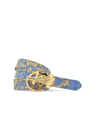 Mauri AB6 Men's Crocodile Gobelins Fabric Belt (MAB1027)