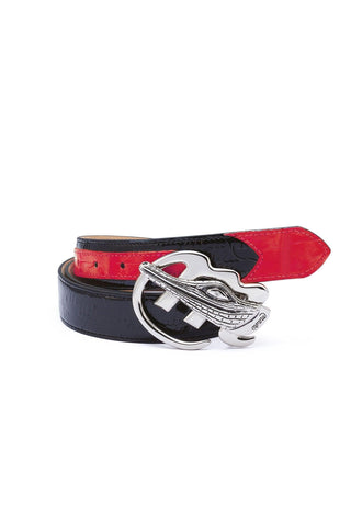 Mauri AB6 Men's Crocodile & Patent Belt (MAB1020)