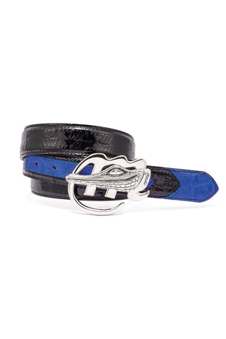 Mauri AB6 Men's Crocodile Skin & Patent Belt (MAB1020)