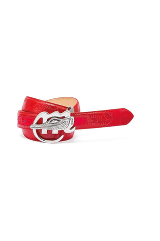 Mauri AB6 Men's Crocodile Skin & Patent Belt (MAB1020)