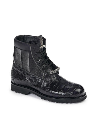 Mauri Men's Abete Black Body Alligator & Baby Croc Boots 4884(MA4812)