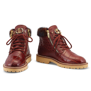 Mauri Adventurer 4987 Exotic Alligator Skin & Mink Fur Zipper Boots (MA5459)-AmbrogioShoes