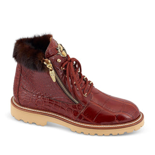 Mauri Adventurer 4987 Exotic Alligator Skin & Mink Fur Zipper Boots (MA5459)(Made to Order)-AmbrogioShoes