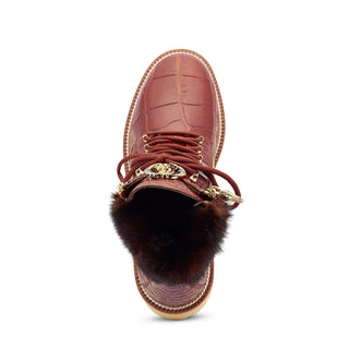 Mauri Adventurer 4987 Men's Shoes Exotic Alligator Skin & Mink Fur Zipper Boots (MA5459)-AmbrogioShoes