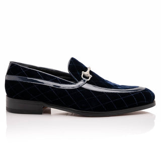 Mauri Allure 3257/1 Men's Shoes Quilted Velvet / Patent leather Slip-on Horsebit Loafers (MA5642)-AmbrogioShoes