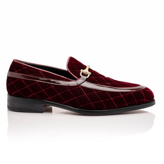 Mauri Allure 3257/1 Men's Shoes Quilted Velvet / Patent leather Slip-on Horsebit Loafers (MA5642)-AmbrogioShoes