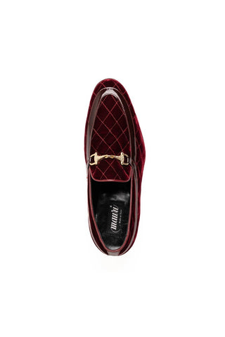 Mauri Allure 3257/1 Quilted Velvet / Patent leather Slip-on Horsebit Loafers (MA5642)-AmbrogioShoes