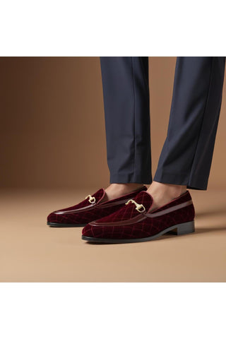 Mauri Allure 3257/1 Quilted Velvet / Patent leather Slip-on Horsebit Loafers (MA5642)-AmbrogioShoes