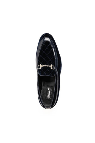 Mauri Allure 3257/1 Quilted Velvet / Patent leather Slip-on Horsebit Loafers (MA5642)-AmbrogioShoes