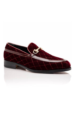 Mauri Allure 3257/1 Quilted Velvet / Patent leather Slip-on Horsebit Loafers (MA5642)-AmbrogioShoes