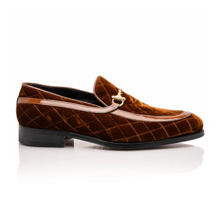 Mauri Allure 3257/1 Quilted Velvet / Patent leather Slip-on Horsebit Loafers (MA5642)(Made to Order)-AmbrogioShoes