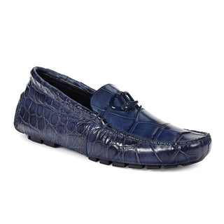 Mauri Bartolini Men's Shoes Alligator Wonder Blue Moccasins Art 3420 (MA4702)-AmbrogioShoes