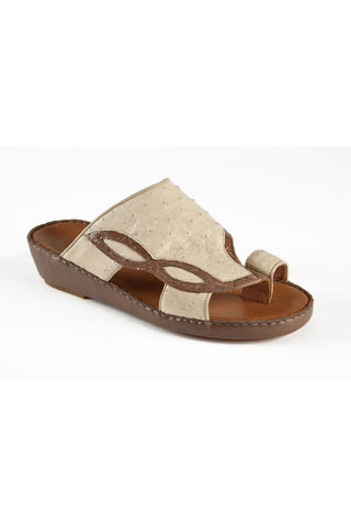 Mauri Beige / Brown Crocodile / Oxtrich Casual Sandals 1264-2 (MAO1057)