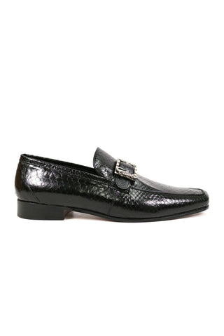 Mauri Black Snake-Skin Loafers 4925 (MAO1017)