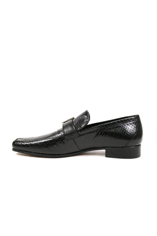Mauri Black Snake-Skin Loafers 4925 (MAO1017)
