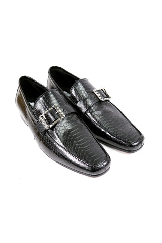 Mauri Black Snake-Skin Loafers 4925 (MAO1017)