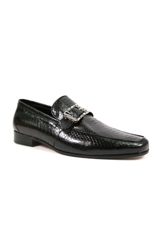 Mauri Black Snake-Skin Loafers 4925 (MAO1017)
