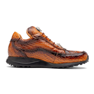 Mauri Bloodshed 8900/2 Men's Shoes Toffee with Black Finished Exotic Alligator Sneakers (MA5564)-AmbrogioShoes