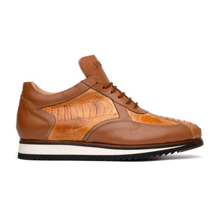 Mauri Bolt M770/4 Exotic Ostrich Leg & Nappa Leather Casual Sneakers (MA5627)(Made to Order)-AmbrogioShoes