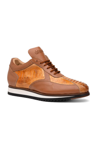 Mauri Bolt M770/4 Exotic Ostrich Leg & Nappa Leather Casual Sneakers (MA5627)(Made to Order)-AmbrogioShoes