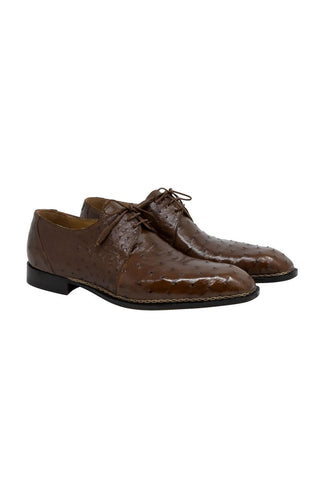 Mauri Boulevard Tabacco Brown Ostrich Wing-tip Oxfords 3038 (MA5107)