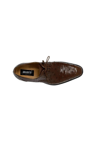 Mauri Boulevard Tabacco Brown Ostrich Wing-tip Oxfords 3038 (MA5107)