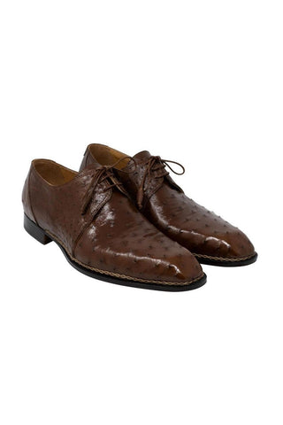 Mauri Boulevard Tabacco Brown Ostrich Wing-tip Oxfords 3038 (MA5107)