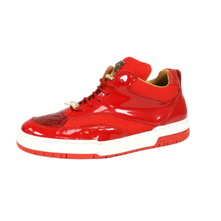 Mauri Breeze 8498 Men's Shoes Exotic Crocodile / Fabric / Patent Leather Casual Sneaker (MA5672)-AmbrogioShoes