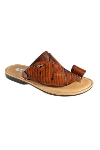 Mauri Brick Cognac Teju-Lizard Sandals 1622-3 (MAO1005)