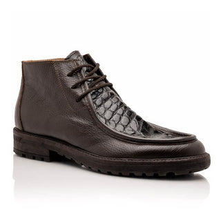 Mauri Brooklyn 2700 Exotic Alligator / Time Calf-Skin Leather Boots (MA5631)-AmbrogioShoes