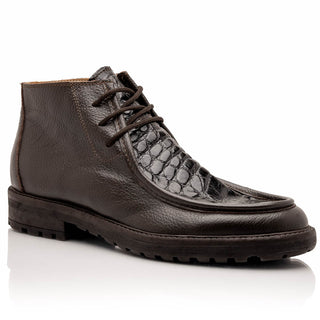 Mauri Brooklyn 2700 Men's Shoes Exotic Alligator / Time Calf-Skin Leather Boots (MA5631)-AmbrogioShoes