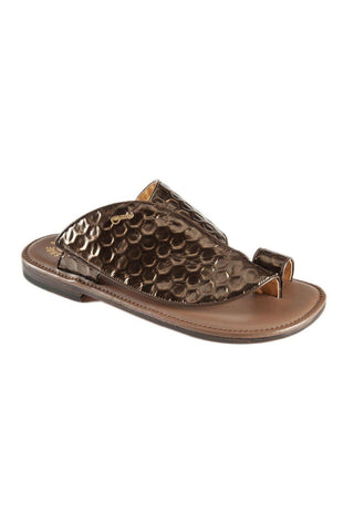 Mauri Brown Homer Texture Embossed Fabric Sandals 1951-8 (MAO1011)
