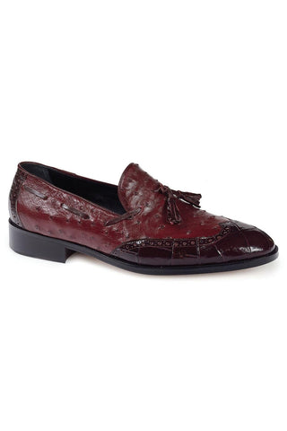 Mauri Burgundy Alligator & Ostrich Loafers (MA4618)