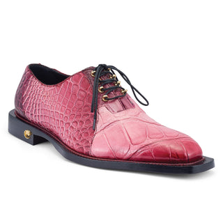 Mauri Candyman 4948/2 Men's Shoes Ruby Red Combo Exotic Alligator Oxfords (MA5468)-AmbrogioShoes