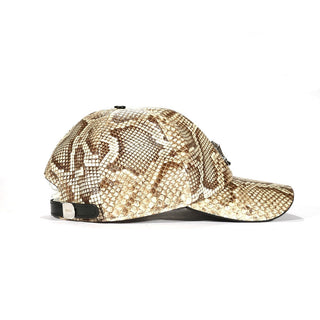 Mauri Cap H65 Men's Beige Exotic Snake-Skin Hat (MAH1016)-AmbrogioShoes