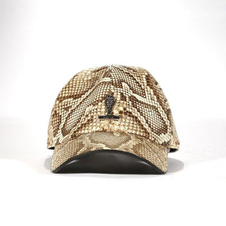 Mauri Cap H65 Men's Beige Exotic Snake-Skin Hat (MAH1016)-AmbrogioShoes