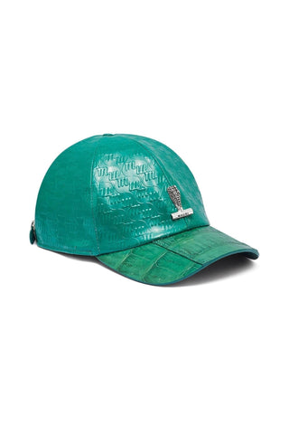 Mauri Cap H65 Men's Exotic Crocodile Skin & Patent Calf-Skin Leather Hat (MAH1014)