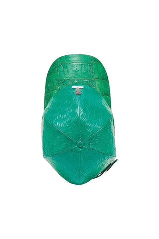 Mauri Cap H65 Men's Exotic Crocodile Skin & Patent Calf-Skin Leather Hat (MAH1014)