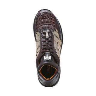 Mauri Carange 8741/2 Ostrich Skin / Hornback Crown / Fabric Sneakers (MA5269)(Special Order)-AmbrogioShoes